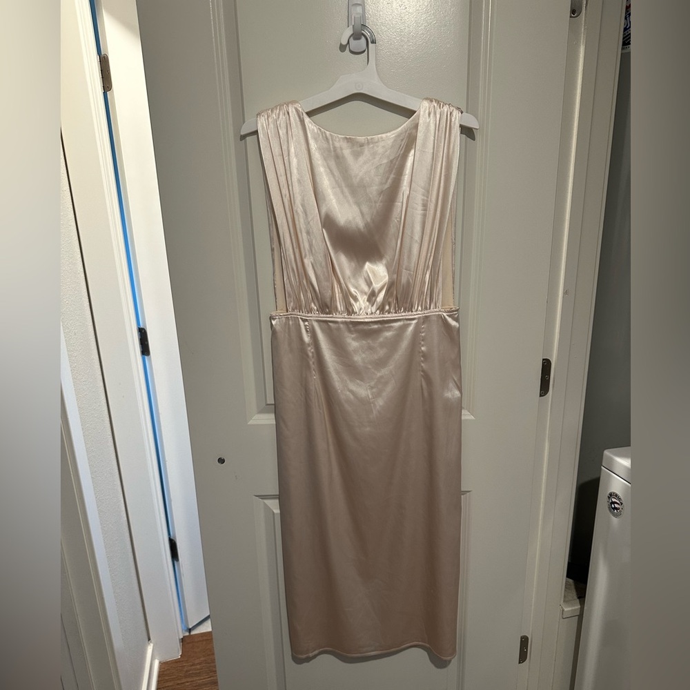 Champagne midi dress, NWOT